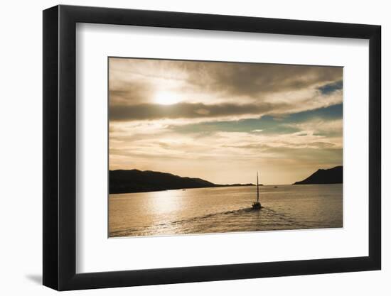 Sailing Boat at Sunset on the Dalmatian Coast, Adriatic, Croatia, Europe-Matthew Williams-Ellis-Framed Photographic Print