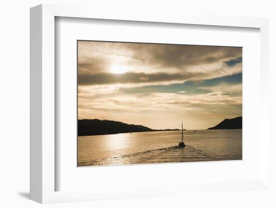 Sailing Boat at Sunset on the Dalmatian Coast, Adriatic, Croatia, Europe-Matthew Williams-Ellis-Framed Photographic Print