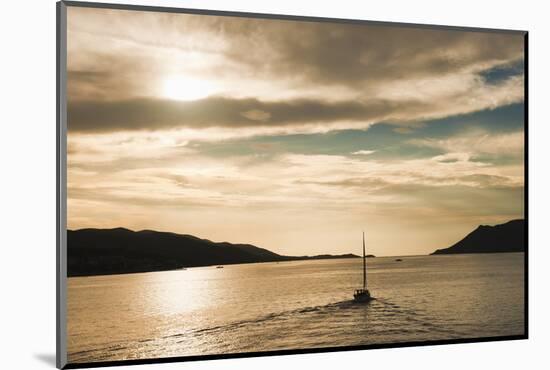 Sailing Boat at Sunset on the Dalmatian Coast, Adriatic, Croatia, Europe-Matthew Williams-Ellis-Mounted Photographic Print