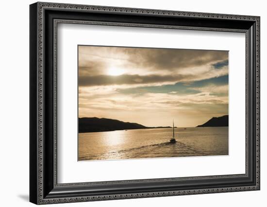 Sailing Boat at Sunset on the Dalmatian Coast, Adriatic, Croatia, Europe-Matthew Williams-Ellis-Framed Photographic Print