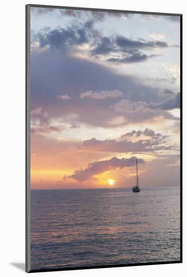 Sailing Boat at Sunset, Playa De Los Cristianos, Los Cristianos, Tenerife, Canary Islands, Spain-Markus Lange-Mounted Photographic Print
