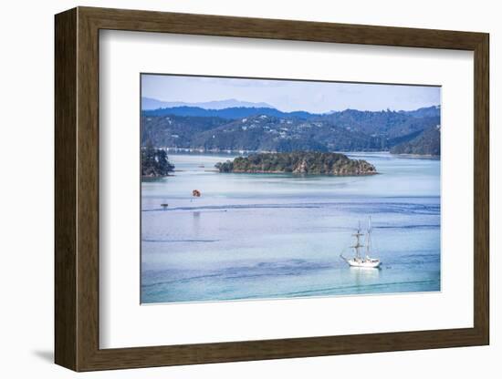 Sailing Boat in the Bay of Islands Seen from Russell, Northland Region, North Island-Matthew Williams-Ellis-Framed Photographic Print