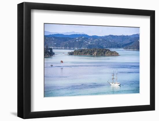 Sailing Boat in the Bay of Islands Seen from Russell, Northland Region, North Island-Matthew Williams-Ellis-Framed Photographic Print