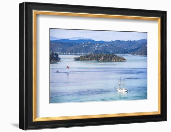 Sailing Boat in the Bay of Islands Seen from Russell, Northland Region, North Island-Matthew Williams-Ellis-Framed Photographic Print