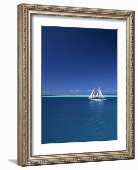 Sailing Boat, Mamanuca, Fiji-Neil Farrin-Framed Photographic Print