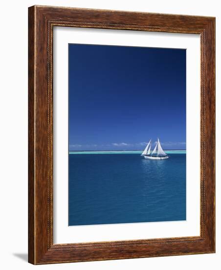 Sailing Boat, Mamanuca, Fiji-Neil Farrin-Framed Photographic Print