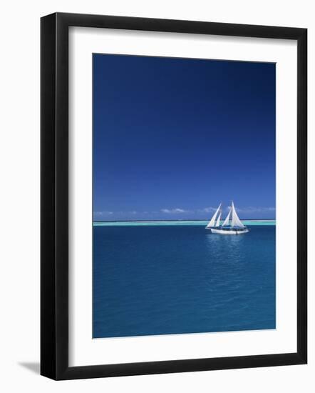 Sailing Boat, Mamanuca, Fiji-Neil Farrin-Framed Photographic Print