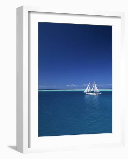 Sailing Boat, Mamanuca, Fiji-Neil Farrin-Framed Photographic Print