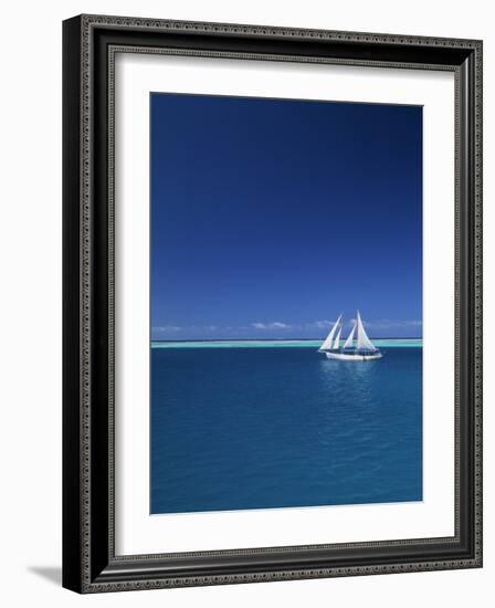 Sailing Boat, Mamanuca, Fiji-Neil Farrin-Framed Photographic Print