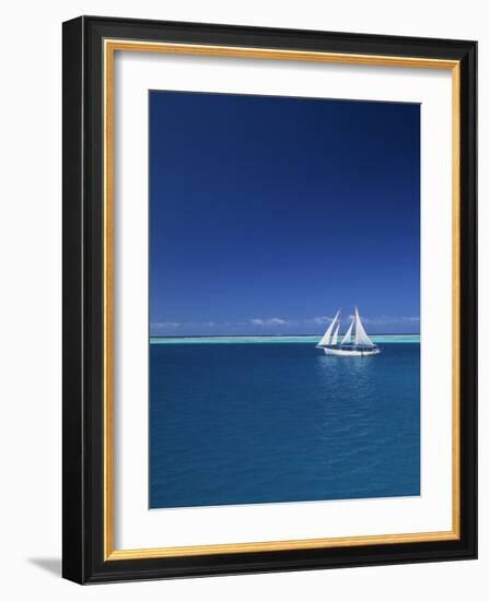 Sailing Boat, Mamanuca, Fiji-Neil Farrin-Framed Photographic Print