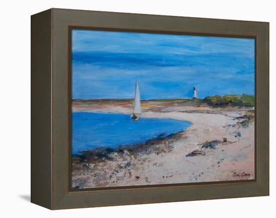 Sailing Boat off Berwick, 2021 (Acrylic)-Ann Oram-Framed Premier Image Canvas