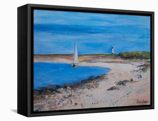 Sailing Boat off Berwick, 2021 (Acrylic)-Ann Oram-Framed Premier Image Canvas