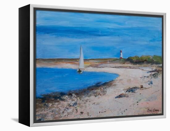 Sailing Boat off Berwick, 2021 (Acrylic)-Ann Oram-Framed Premier Image Canvas