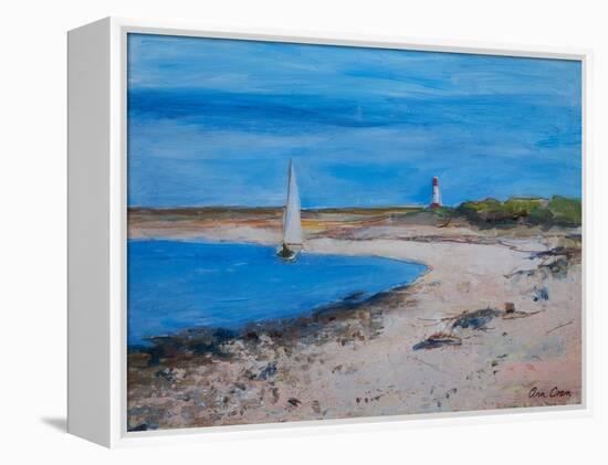 Sailing Boat off Berwick, 2021 (Acrylic)-Ann Oram-Framed Premier Image Canvas