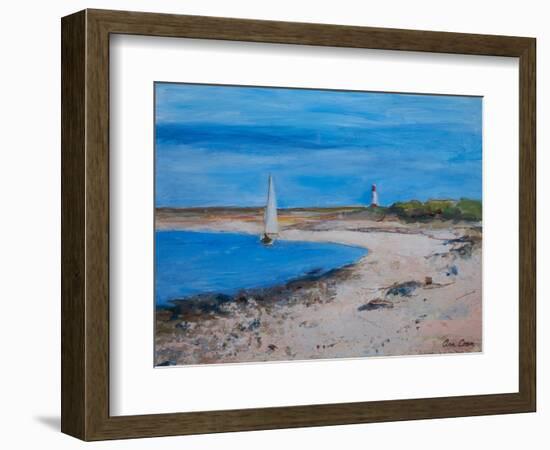 Sailing Boat off Berwick, 2021 (Acrylic)-Ann Oram-Framed Giclee Print