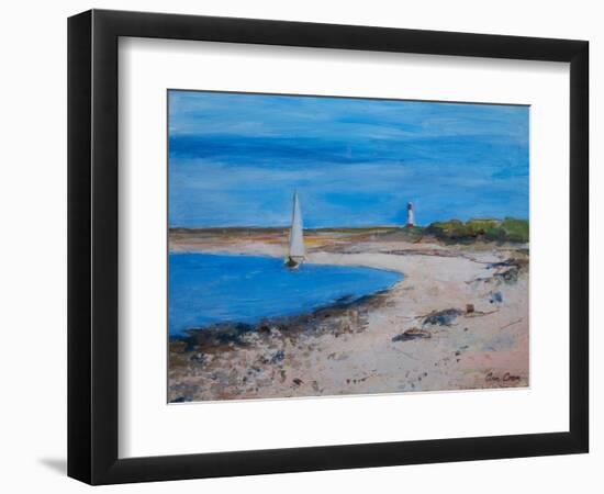 Sailing Boat off Berwick, 2021 (Acrylic)-Ann Oram-Framed Giclee Print