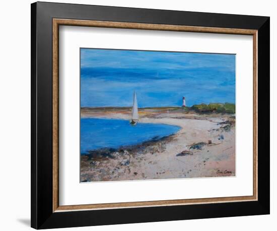 Sailing Boat off Berwick, 2021 (Acrylic)-Ann Oram-Framed Giclee Print