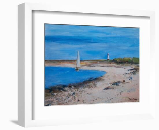 Sailing Boat off Berwick, 2021 (Acrylic)-Ann Oram-Framed Giclee Print