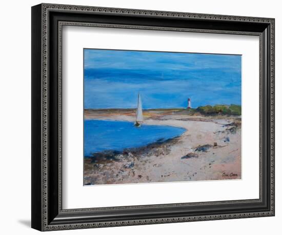 Sailing Boat off Berwick, 2021 (Acrylic)-Ann Oram-Framed Giclee Print