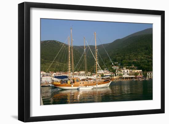 Sailing Boat Off Sami, Kefalonia, Greece-Peter Thompson-Framed Photographic Print
