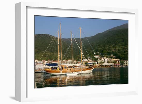 Sailing Boat Off Sami, Kefalonia, Greece-Peter Thompson-Framed Photographic Print