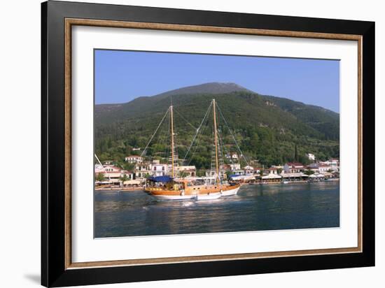 Sailing Boat Off Sami, Kefalonia, Greece-Peter Thompson-Framed Photographic Print