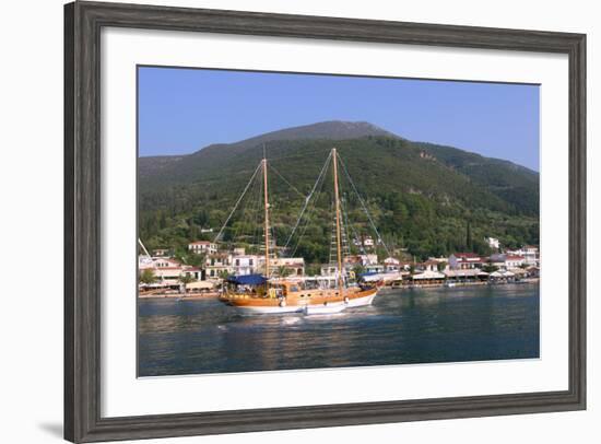 Sailing Boat Off Sami, Kefalonia, Greece-Peter Thompson-Framed Photographic Print