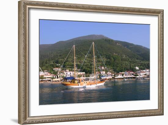 Sailing Boat Off Sami, Kefalonia, Greece-Peter Thompson-Framed Photographic Print