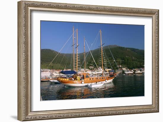 Sailing Boat Off Sami, Kefalonia, Greece-Peter Thompson-Framed Photographic Print