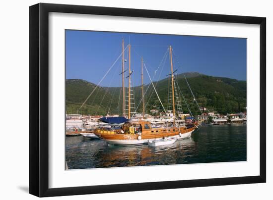 Sailing Boat Off Sami, Kefalonia, Greece-Peter Thompson-Framed Photographic Print