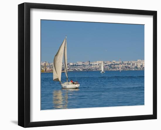 Sailing Boat on Baku Bay, Baku, Azerbaijan, Central Asia, Asia-Michael Runkel-Framed Photographic Print