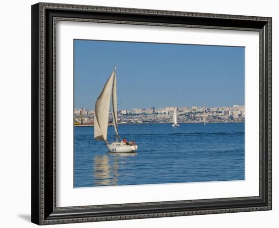 Sailing Boat on Baku Bay, Baku, Azerbaijan, Central Asia, Asia-Michael Runkel-Framed Photographic Print