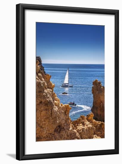 Sailing Boat, Ponta De Piedade, Lagos, Algarve, Portugal-Sabine Lubenow-Framed Photographic Print