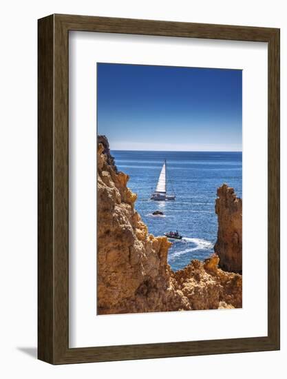 Sailing Boat, Ponta De Piedade, Lagos, Algarve, Portugal-Sabine Lubenow-Framed Photographic Print