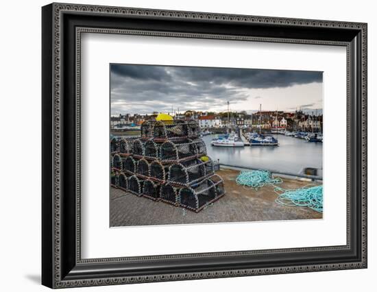 Sailing Boats and Crab Pots at Dusk in the Harbour at Anstruther, Fife, East Neuk-Andrew Sproule-Framed Photographic Print