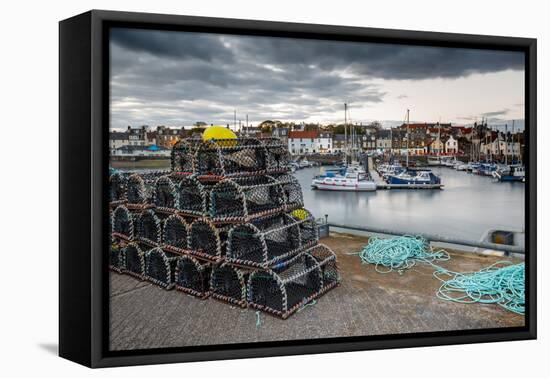 Sailing Boats and Crab Pots at Dusk in the Harbour at Anstruther, Fife, East Neuk-Andrew Sproule-Framed Premier Image Canvas