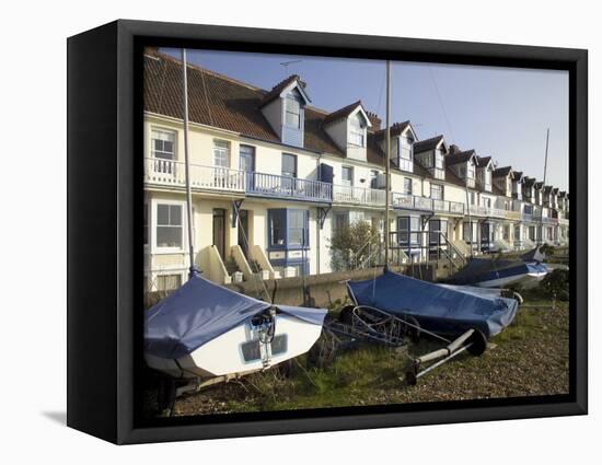 Sailing Boats and Holiday Homes on the Seafront, Whitstable, Kent, England, United Kingdom-David Hughes-Framed Premier Image Canvas