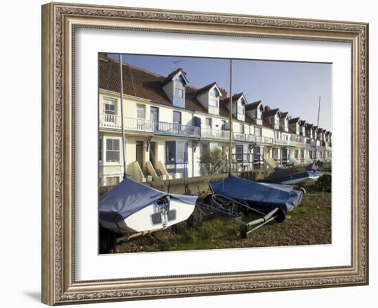 Sailing Boats and Holiday Homes on the Seafront, Whitstable, Kent, England, United Kingdom-David Hughes-Framed Photographic Print