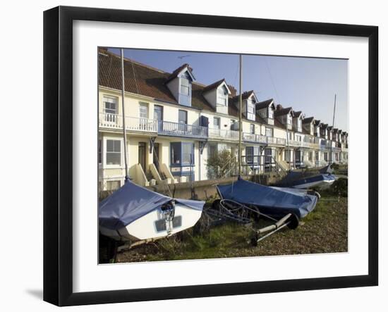 Sailing Boats and Holiday Homes on the Seafront, Whitstable, Kent, England, United Kingdom-David Hughes-Framed Photographic Print