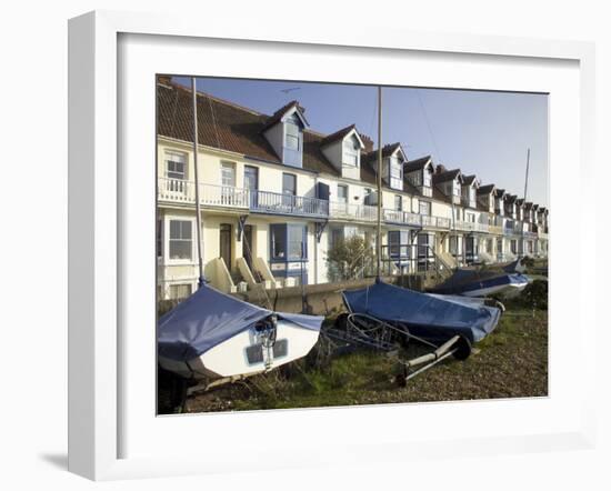 Sailing Boats and Holiday Homes on the Seafront, Whitstable, Kent, England, United Kingdom-David Hughes-Framed Photographic Print