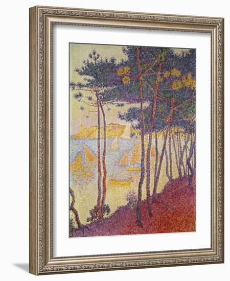 Sailing Boats and Pine Trees, 1896-Paul Signac-Framed Giclee Print