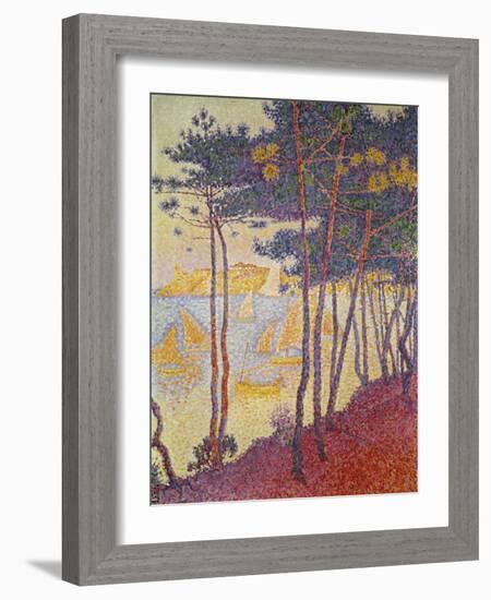 Sailing Boats and Pine Trees, 1896-Paul Signac-Framed Giclee Print