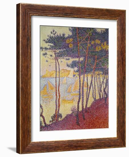 Sailing Boats and Pine Trees, 1896-Paul Signac-Framed Giclee Print