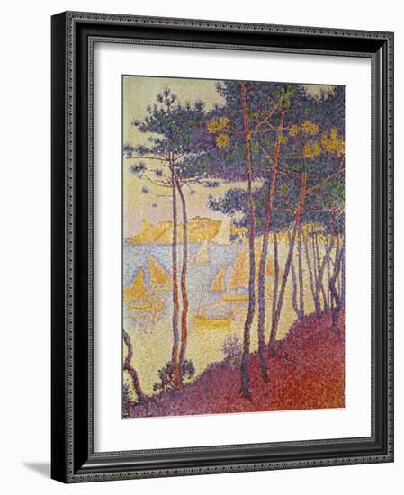 Sailing Boats and Pine Trees, 1896-Paul Signac-Framed Giclee Print