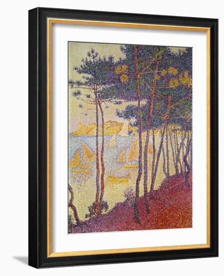 Sailing Boats and Pine Trees, 1896-Paul Signac-Framed Giclee Print