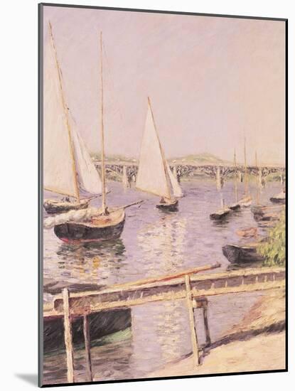Sailing Boats at Argenteuil, circa 1888-Gustave Caillebotte-Mounted Giclee Print
