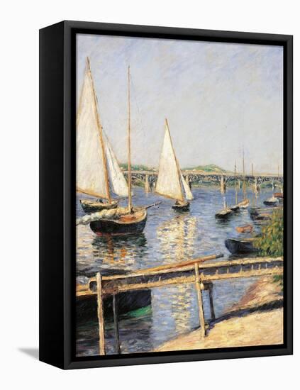 Sailing Boats at Argenteuil-Gustave Caillebotte-Framed Premier Image Canvas