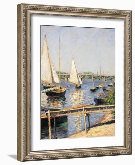 Sailing Boats at Argenteuil-Gustave Caillebotte-Framed Giclee Print