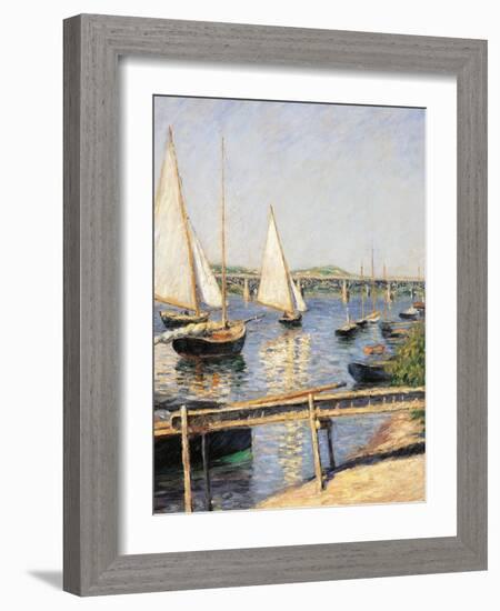 Sailing Boats at Argenteuil-Gustave Caillebotte-Framed Giclee Print