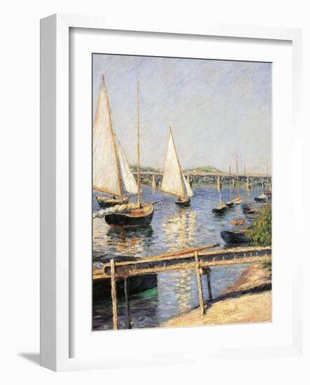 Sailing Boats at Argenteuil-Gustave Caillebotte-Framed Giclee Print